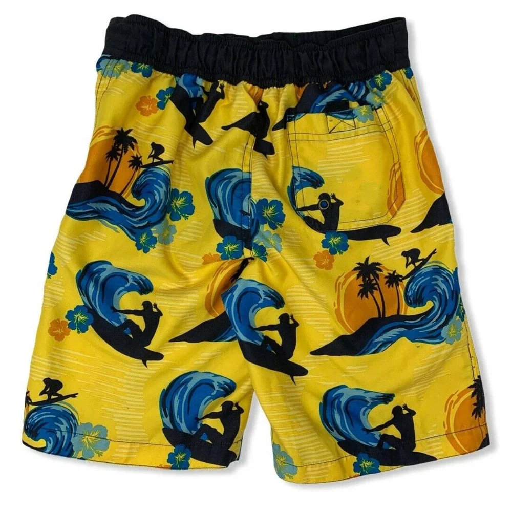 Gymboree‎ Yellow Surfer Theme Swim Trunks Size 5